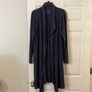 Joan Vass Cardigan size L length 38” two front pockets long sleeves